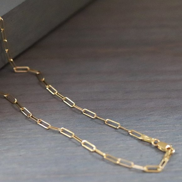 Real Gold 18k Yellow Gold 19inch Small Link Chain Necklace Fine Jewelry - Picture 4 of 5